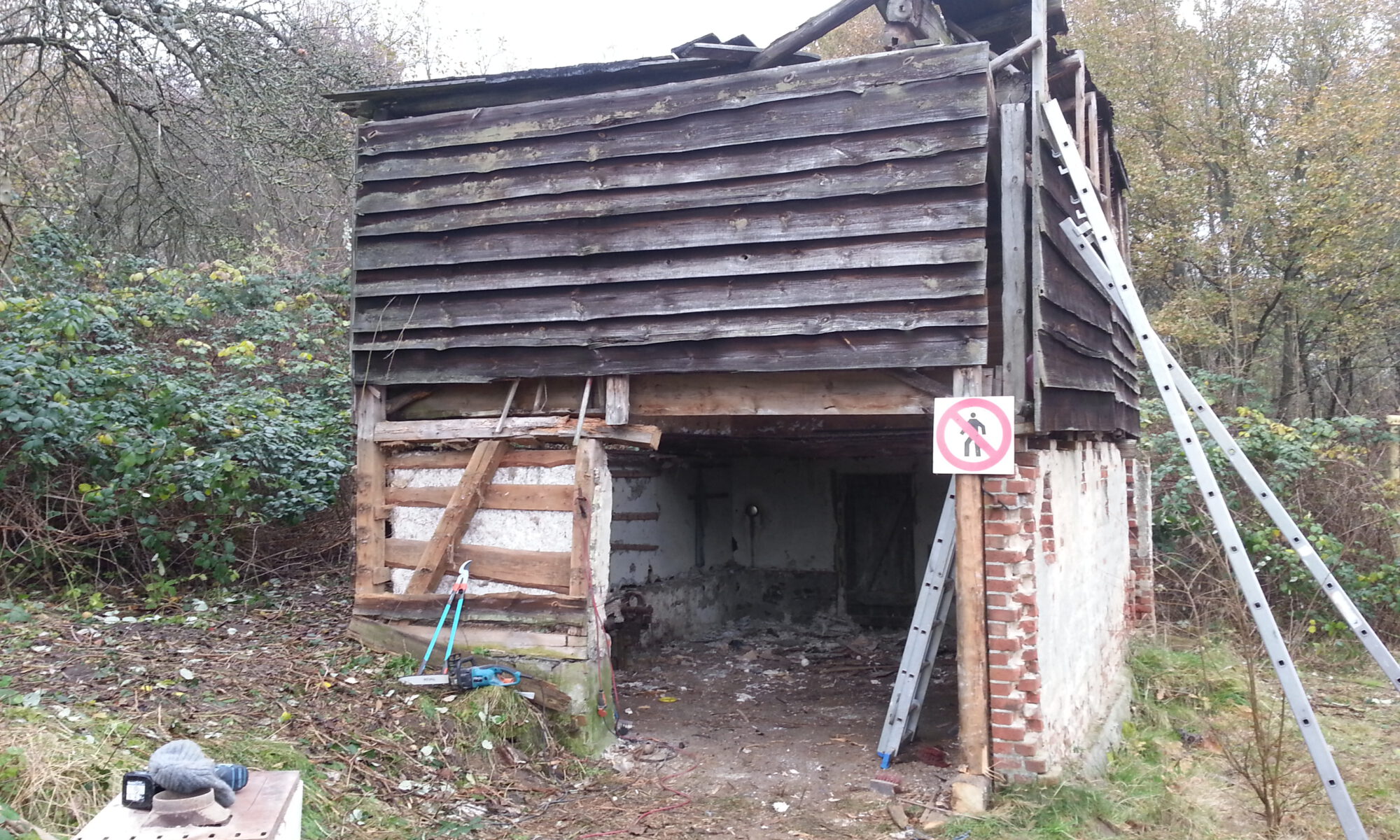 Schuppen eingebrochen